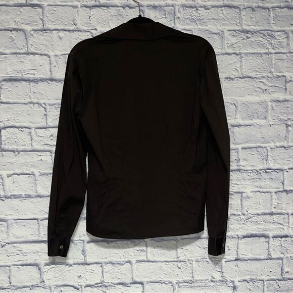 Lafayette 148 NY Button Down black stretch Dress Shirt 10 - Picture 7 of 12